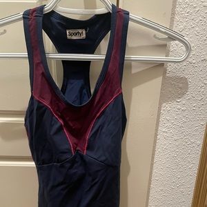 Workout tank top with zip pocket